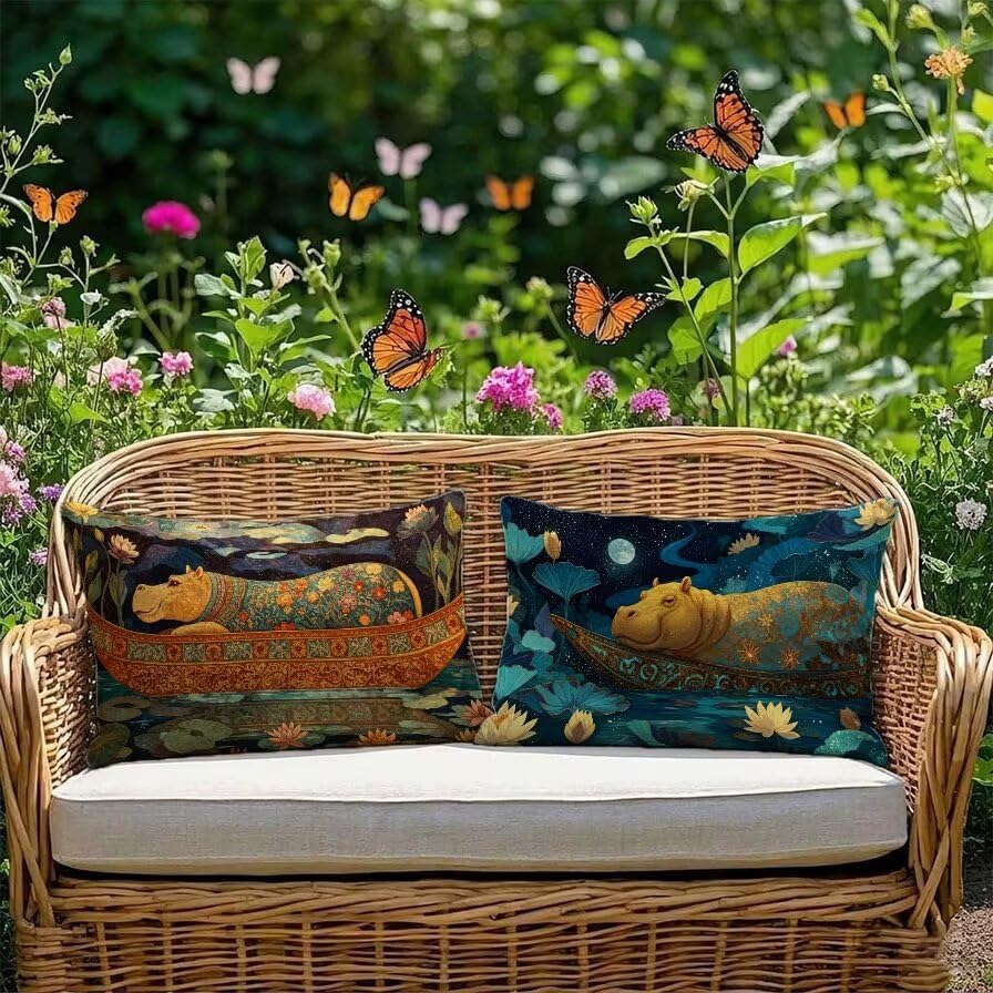Housse de coussin avec fermeture éclair cachée en lin