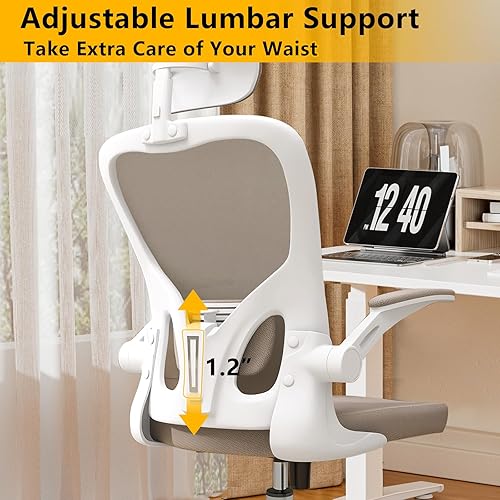 Miniatura 3 de Silla de oficina ergonómica, sillas de escritorio cómodas de 400 libras con reposacabezas y soporte lumbar, sillas de computadora de malla