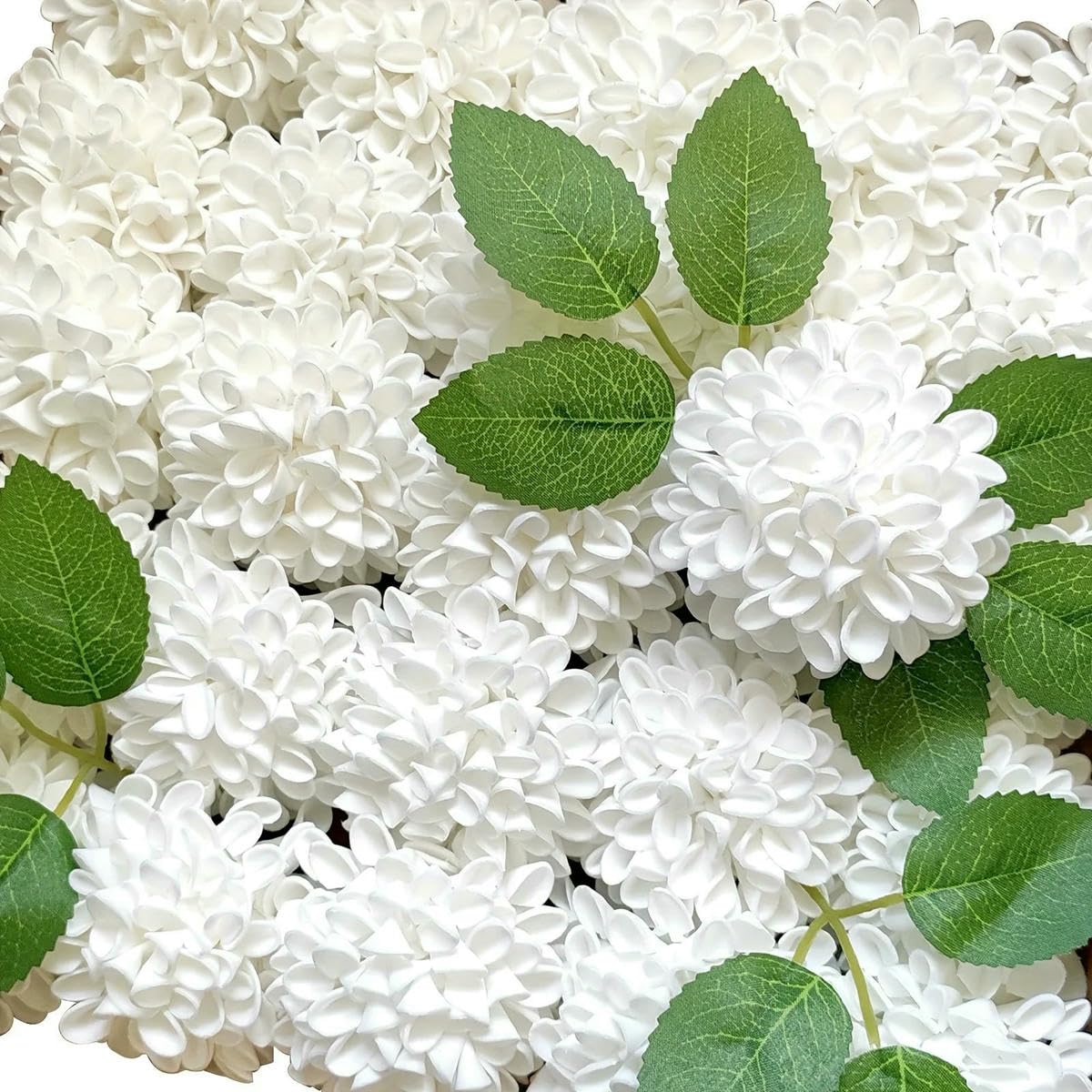 AYHTUD 10/25pcs Artificial Foam Hydrangeas with Stems for Wedding Bouquets Bridal Shower Centerpieces Floral Decor Party Home Decor-White-10pcs
