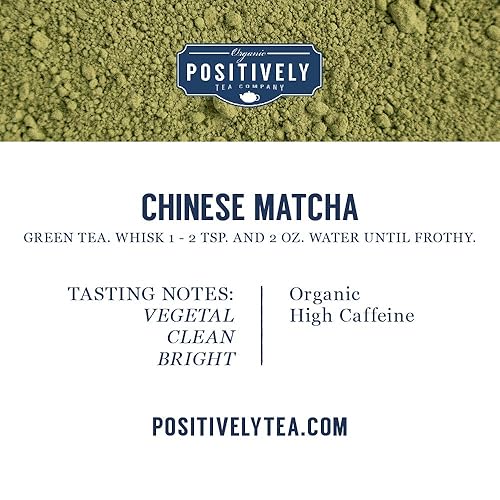 Miniatura 2 de Organic Positively Tea Company, Chino Matcha, té verde, polvo de grado culinario, hojas sueltas, 4 onzas