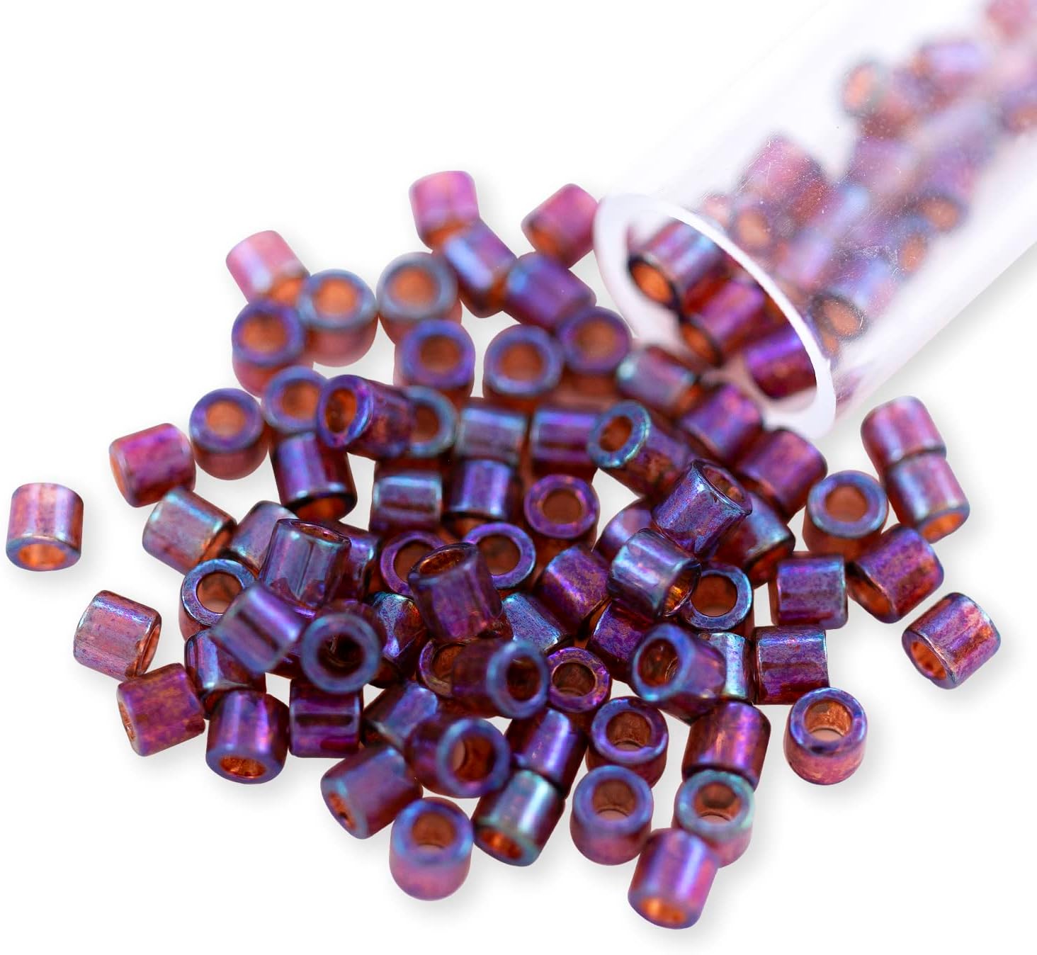 Miyuki Delica Seed Bead 8/0 Transparent Gold Luster Raspberry AB (18 Grams)