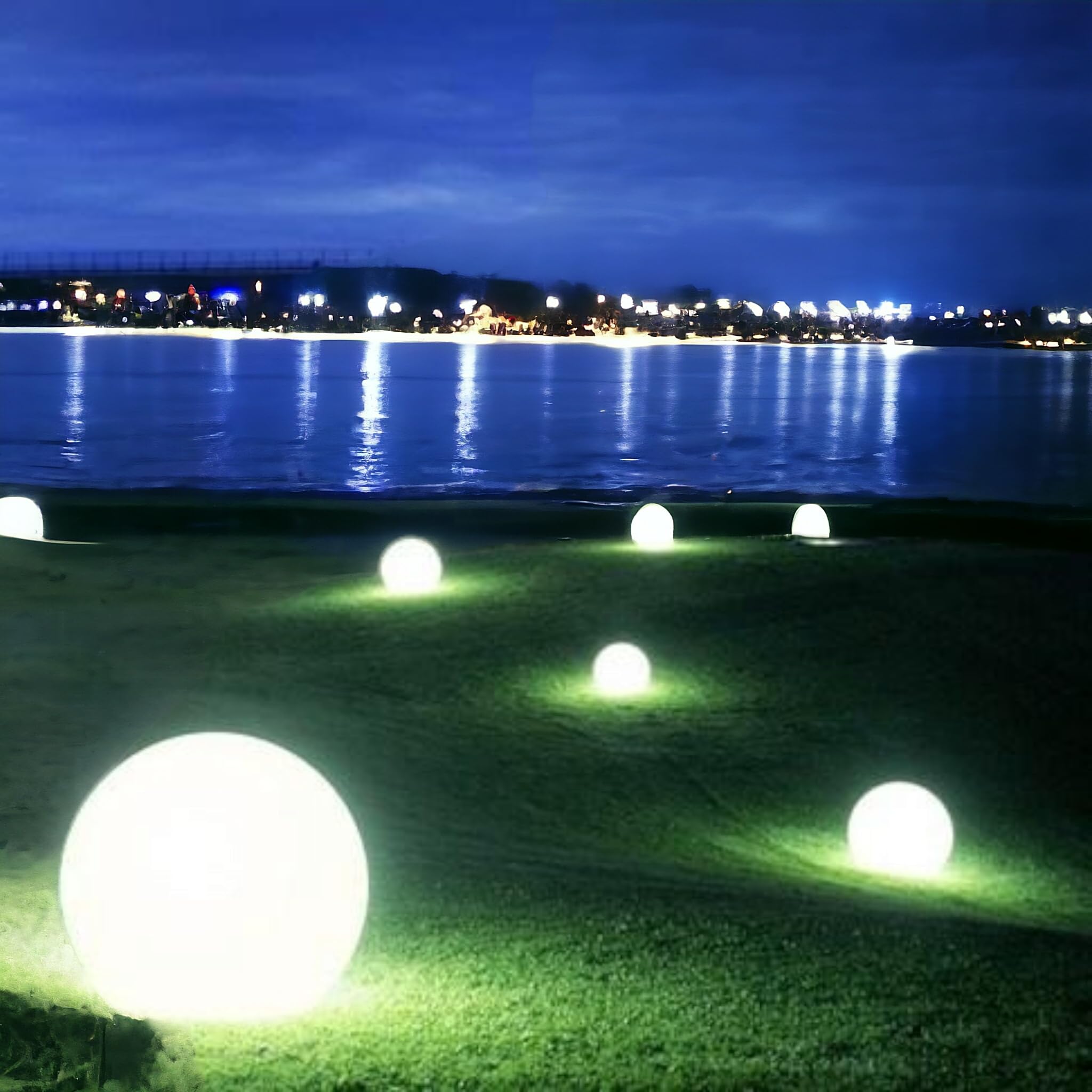 Lampada a Sfera da Giardino da terra, Design Elegante, Attacco E27, Resistente agli Agenti Atmosferici ip65, illuminazione da esterno (30cm)