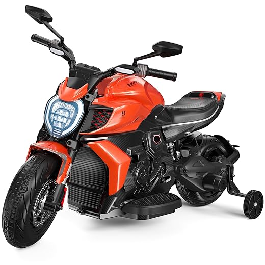 LIGIANT Diavel for Bentley V4 Kids Motorcycle, 24V Electric Motorcycle for Big Kids, 75W 2WD Motor, Ride On Motorcycle with Music