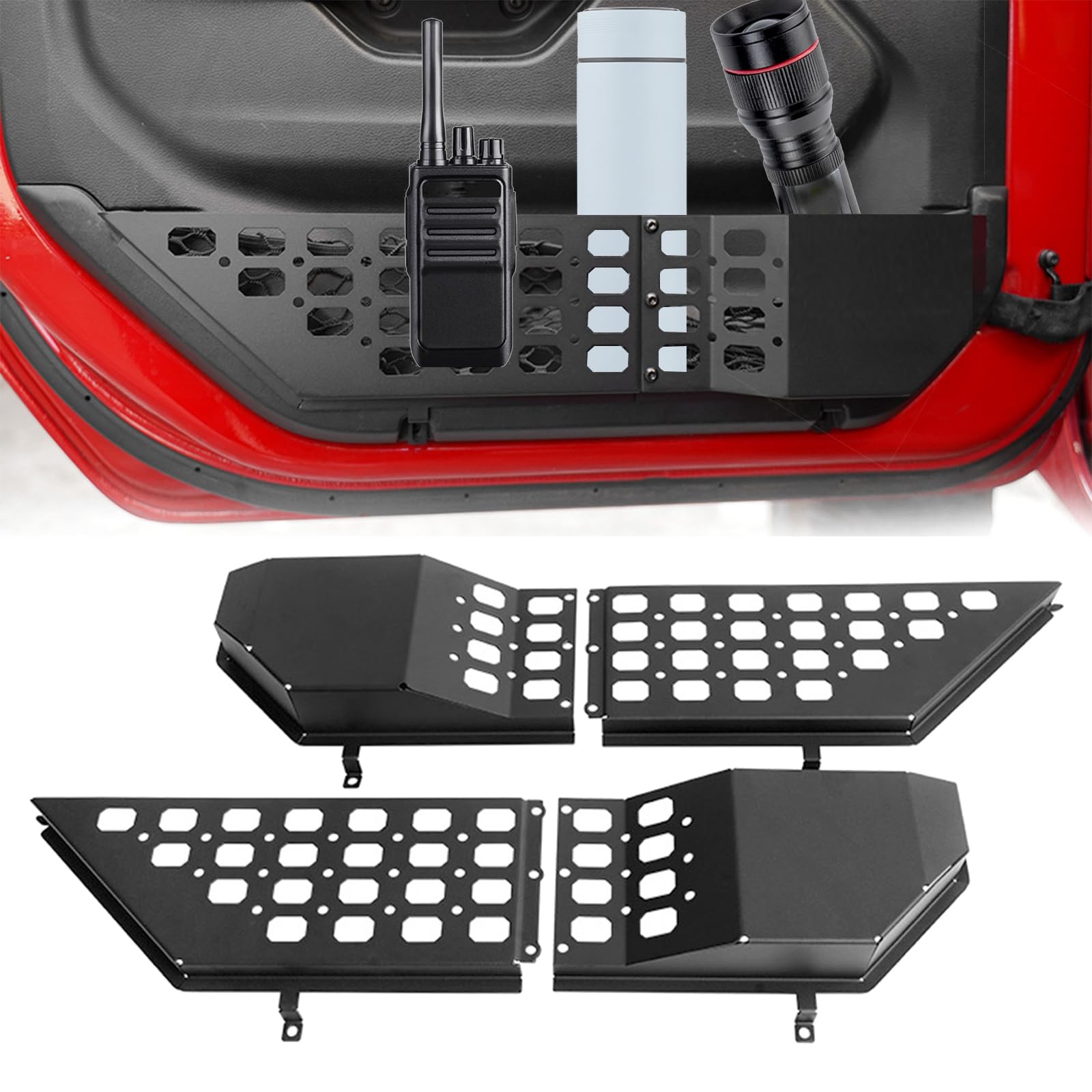 Caja De Almacenamiento De Puerta Delantera Para Jeep Wrangler, Caja De Almacenamiento De Metal, Organizador Lateral De Puerta Para Jeep Wrangler JL JLU 4xe 2018-2024