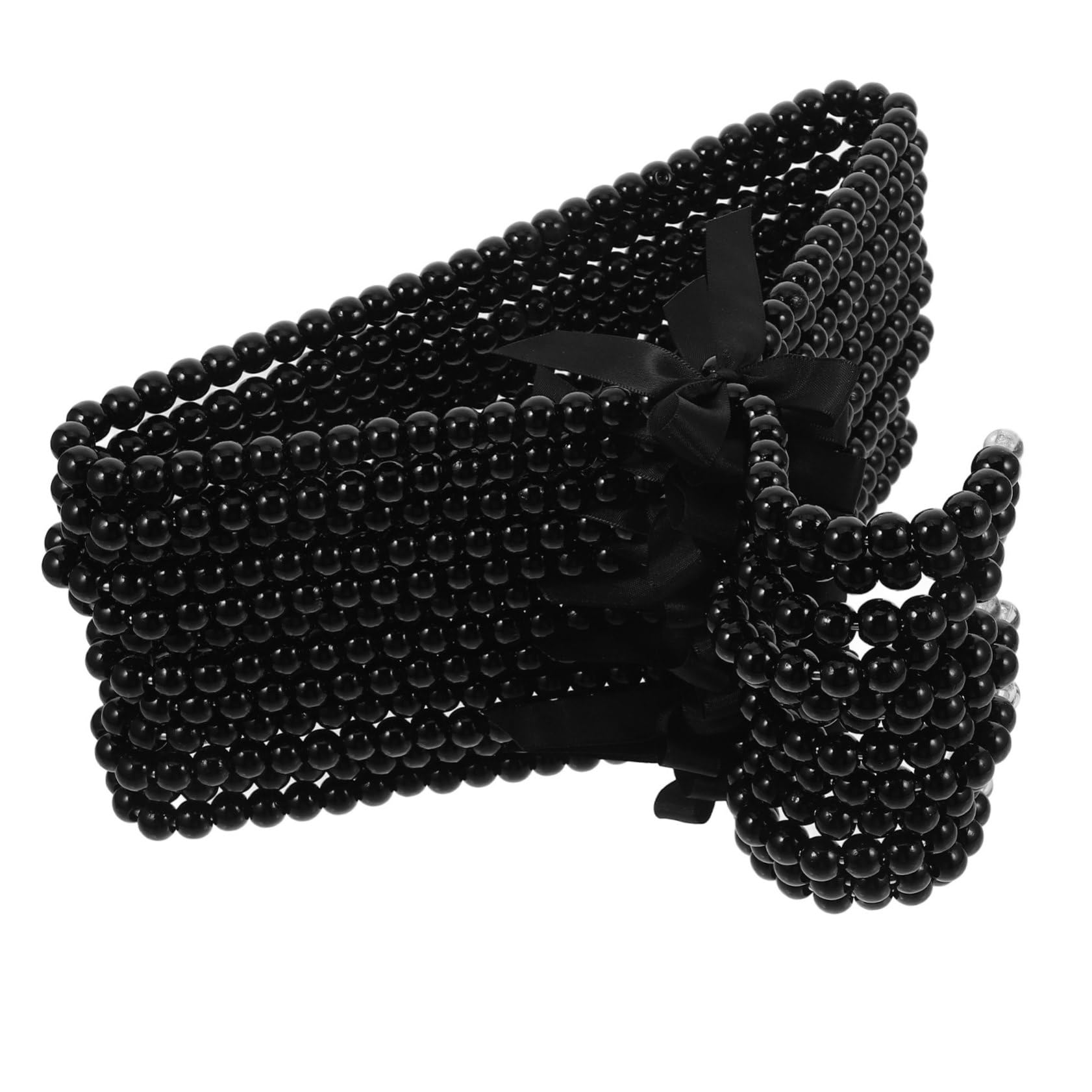 Alipis 12pcs Pearl Clothes Hangers with Ribbon Cute and Elegant Hangers for Pet Dog and Garments Space Saving and Stylish Design Black