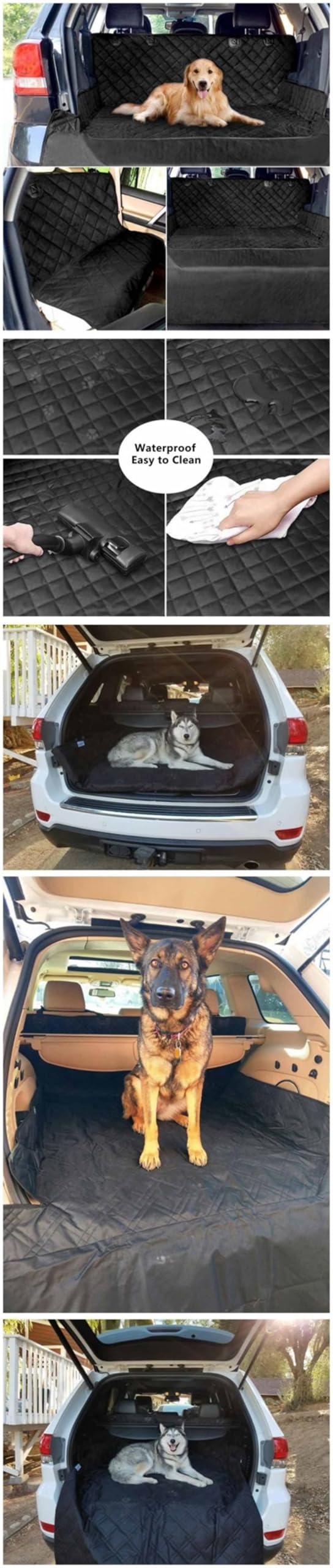 Funda Asiento Coche Perro Funda para Asiento de Coche para Perros, Funda para Maletero, Alfombrilla transportadora para Perros, Hamaca Cubre Asientos Coche Perro
