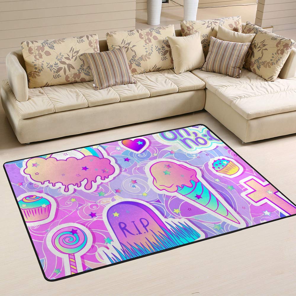 Tapis rose bonbons Ruchen grand format 63x48 inch pour votre salon et chambre