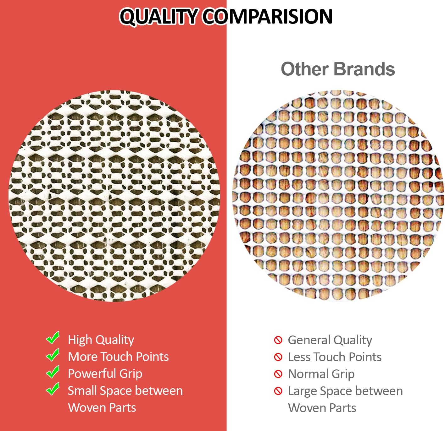 Home Must Haves Beige Non Slip Strong Hold Firm Grip Rug Pad (0.125")