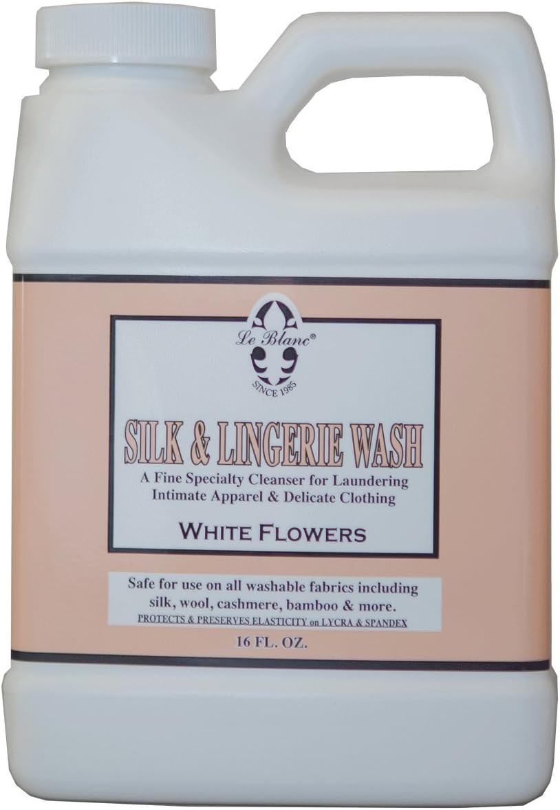White Flowers Silk & Lingerie Wash – Luxury Laundry Cleanser for Delicates- 16oz. (1 pack)