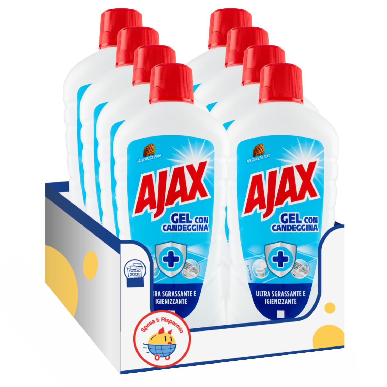 Gel detergente pavimenti profumato al pino con candeggina – Variazioni 4/8/12 Pezzi – Formato 1 Litro (8)
