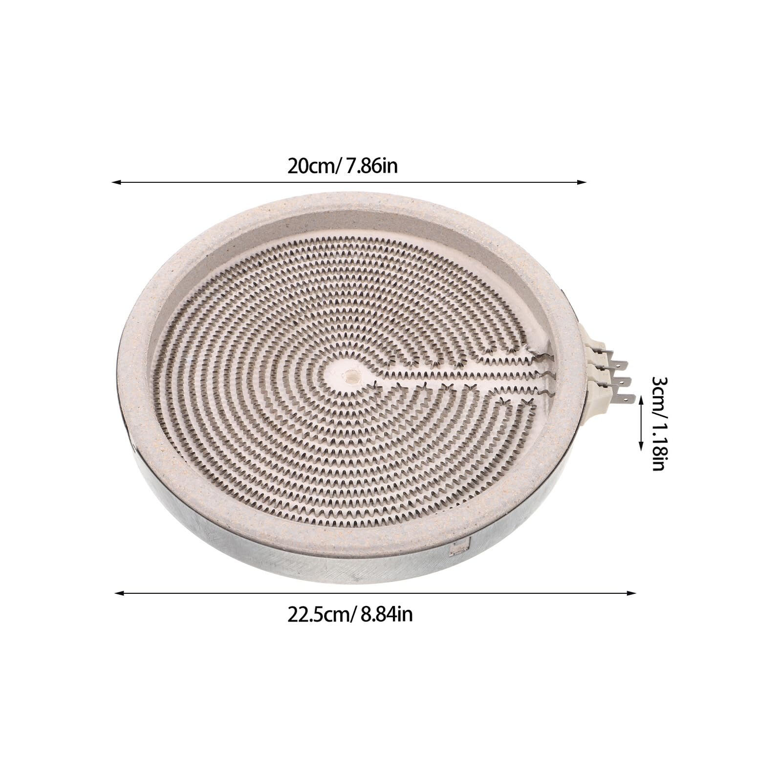 SHINEOFI Elemento Riscaldante per Piano Cottura Elettrico 20 CM Bobina di Ricambio Piastra Riscaldante per Cucina Elettrica Sostituzione Bruciatore per Uso Domestico e Ufficio