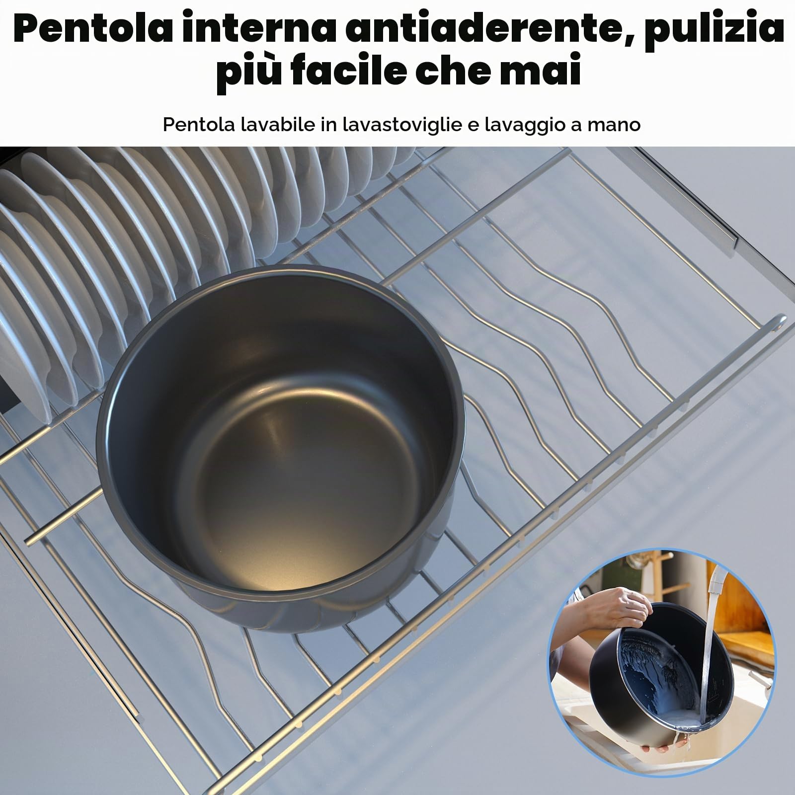 TOKIT Pressure Cooker - Pentola A Pressione Da 5 L, Con 14 Programmi Di Cottura, Per Yogurt, Con Rivestimento Antiaderente Mihome Smart Control