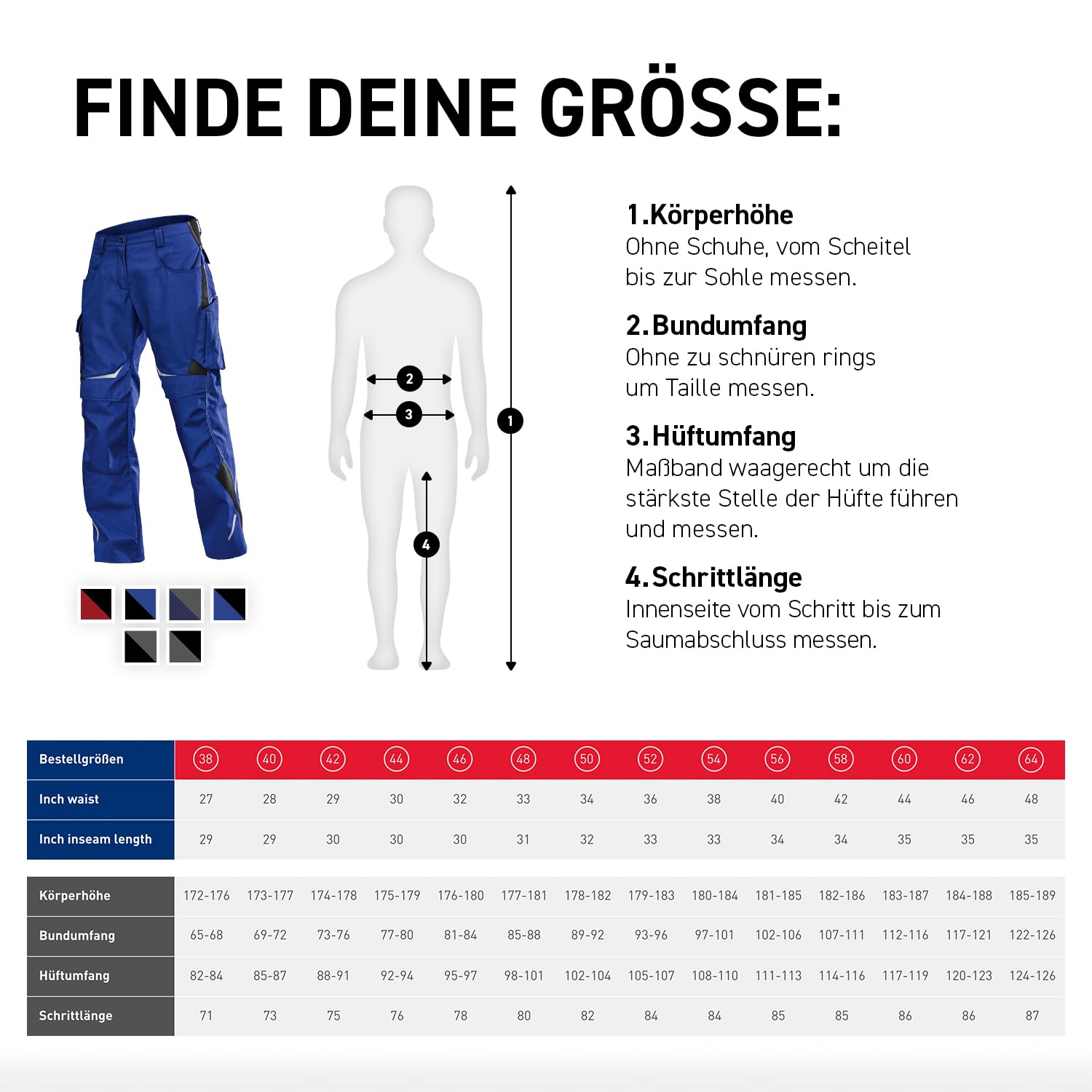 Spodnie robocze BHP PULSSCHLAG HIGH rozmiar 48 niebieski/czarny