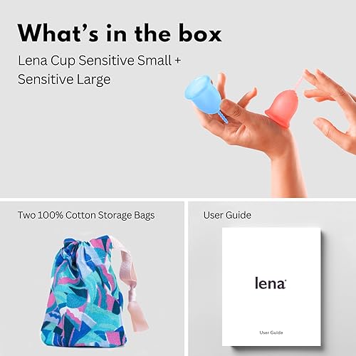Miniatura 2 de Lena Copa menstrual sensible, reutilizable, silicona suave, flujo súper pesado, posparto, usuario experimentado, alternativa ideal a tampones,