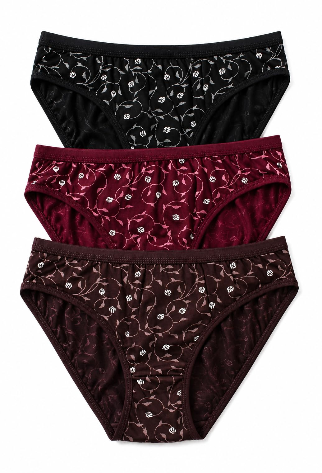 Women Comfortable Breathable Cotton Innerwear Pack Soft Stretchable Underwear Panty Combo Set Lightweight Skin Friendly Fabric 3 Piece Combo Set-image-7