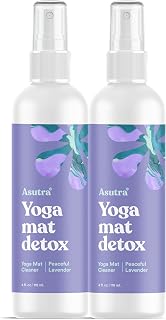 ASUTRA Yoga Mat Cleaner Spray Bundle (Peaceful Lavender), 4 fl oz (Pack of 2) - No Slippery Residue, Organic Essential Oils, Deep-Cleansing for Fitness Gear & Gym Equipment