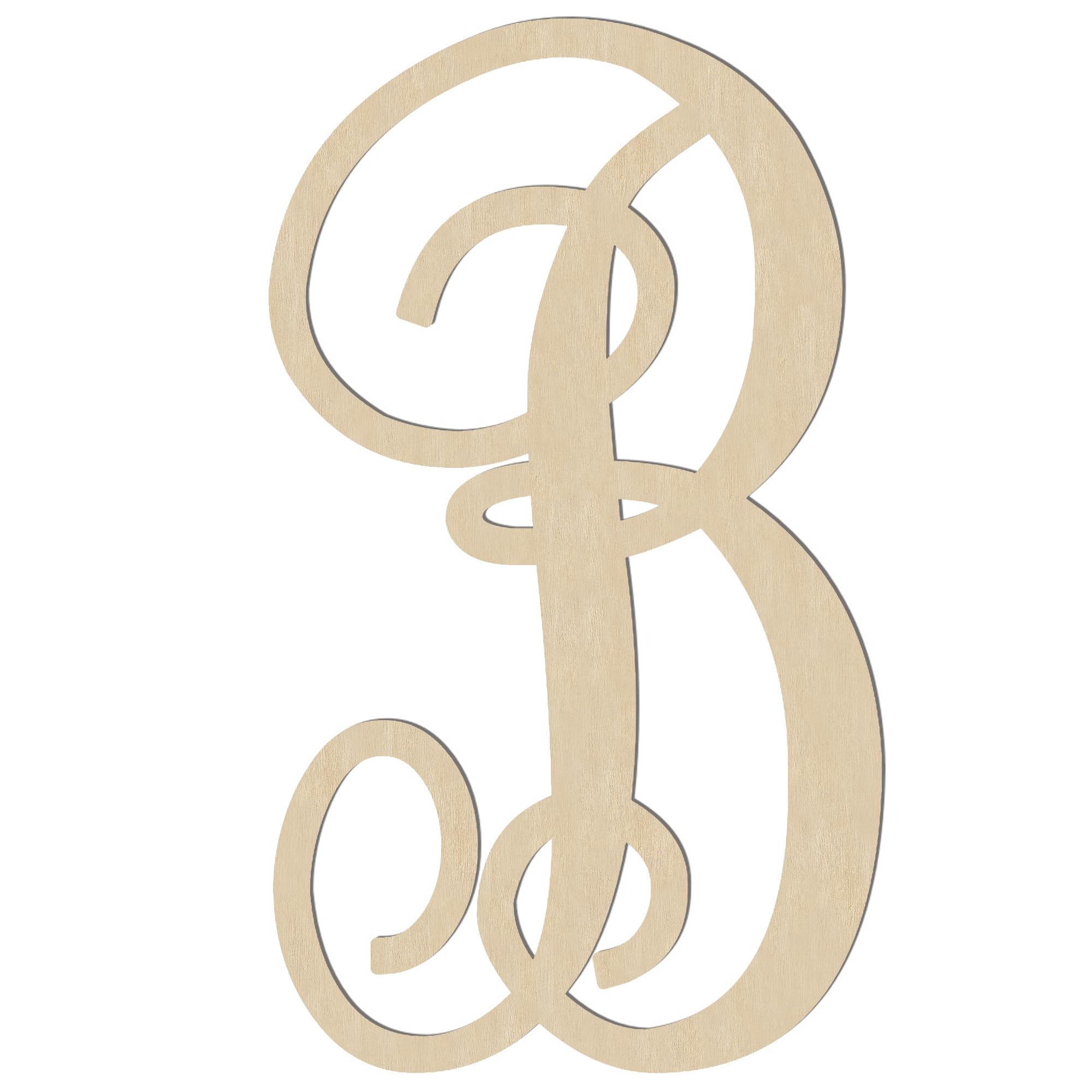 15 Inch Large Wooden Letter B for Wall Decor, 1/4 Inch Thick Unfinished Big Wood Monogram Letters for Birthdays, Parties, Weddings & Home Decoration