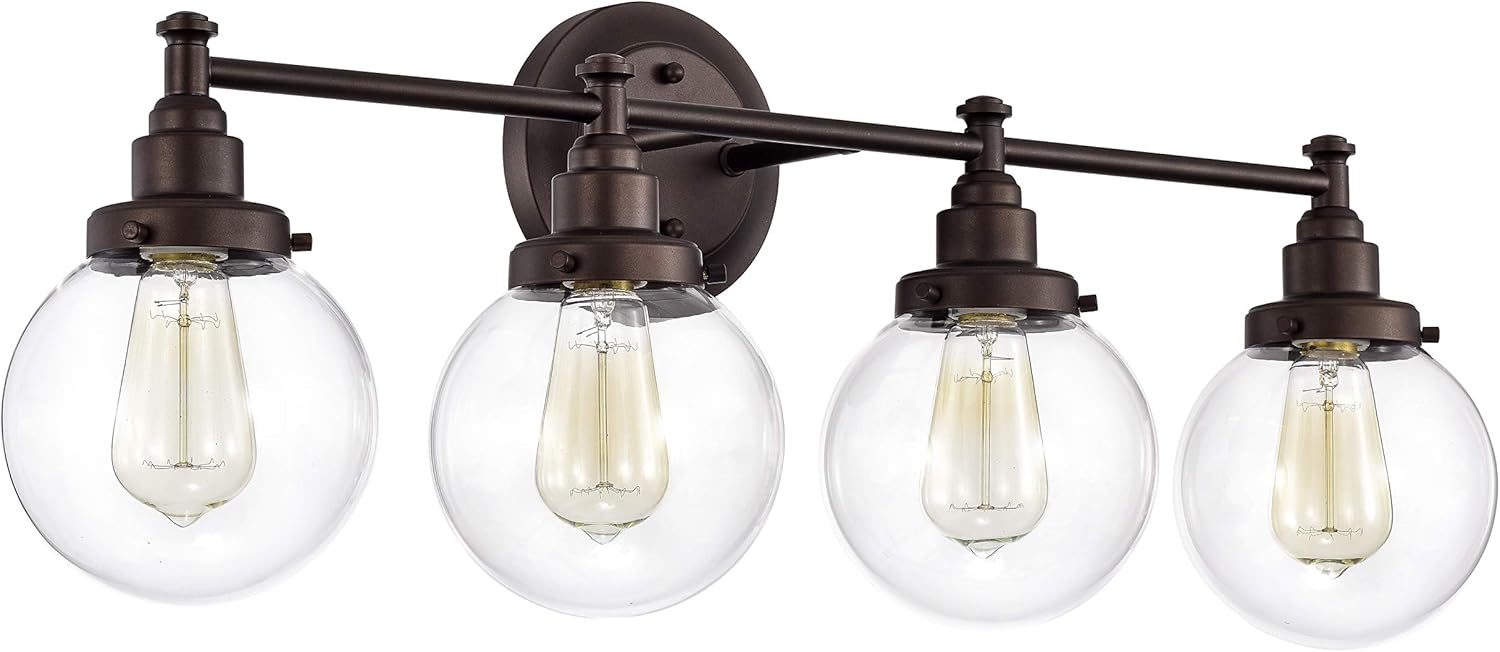 Chloe Lighting Milo Transitional 4 Light Oil Rubbed Bronze Bath Vanity Fixture 30" Wide