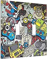 Vista 87 de Placa de pared de tortugas marinas, hierba oceánica, medusas, peces y algas marinas, placa de pared de doble palanca, cubierta de interruptor de luz