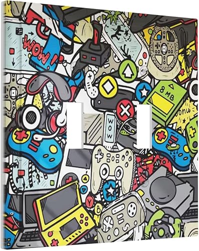 Miniatura 87 de Placa de pared de tortugas marinas, hierba oceánica, medusas, peces y algas marinas, placa de pared de doble palanca, cubierta de interruptor de luz