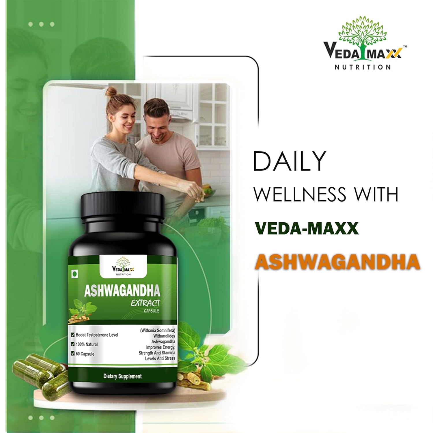 Buy Now Veda-Maxx Gain-Maxx + Ashwagandha Combo Pack – Herbal Weight...