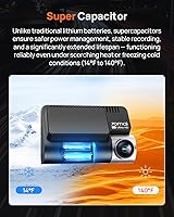 Vista 8 de 70mai Cámara de tablero dual A810S 4K frontal y trasera, STARVIS 2 HDR Super Night Vision, detección de movimiento AI y estacionamiento 24/7