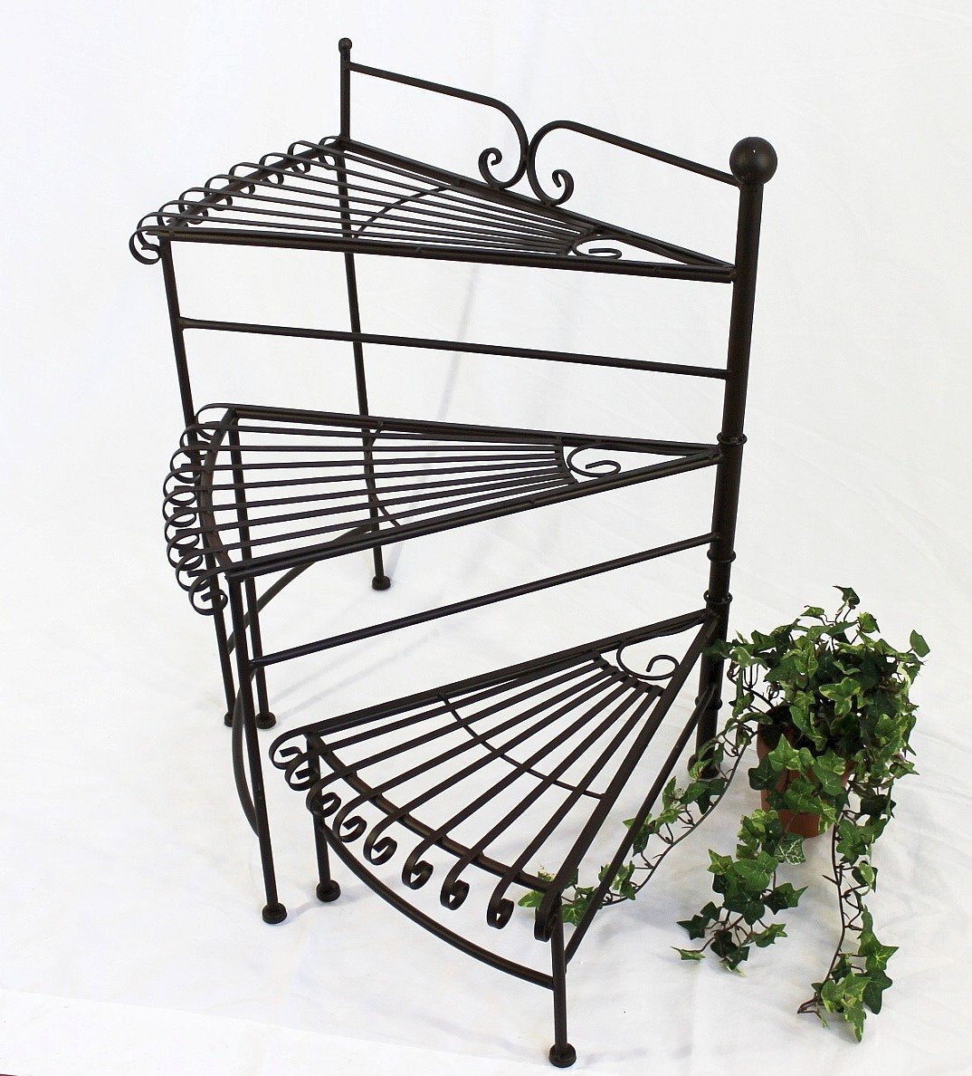 DanDiBo Blumentreppe Metall 64 cm Blumenständer mit 3 Ablagen DY11-12020 Pflanzenständer Blumenbank Blumenhocker Blumensäule Blumenregal