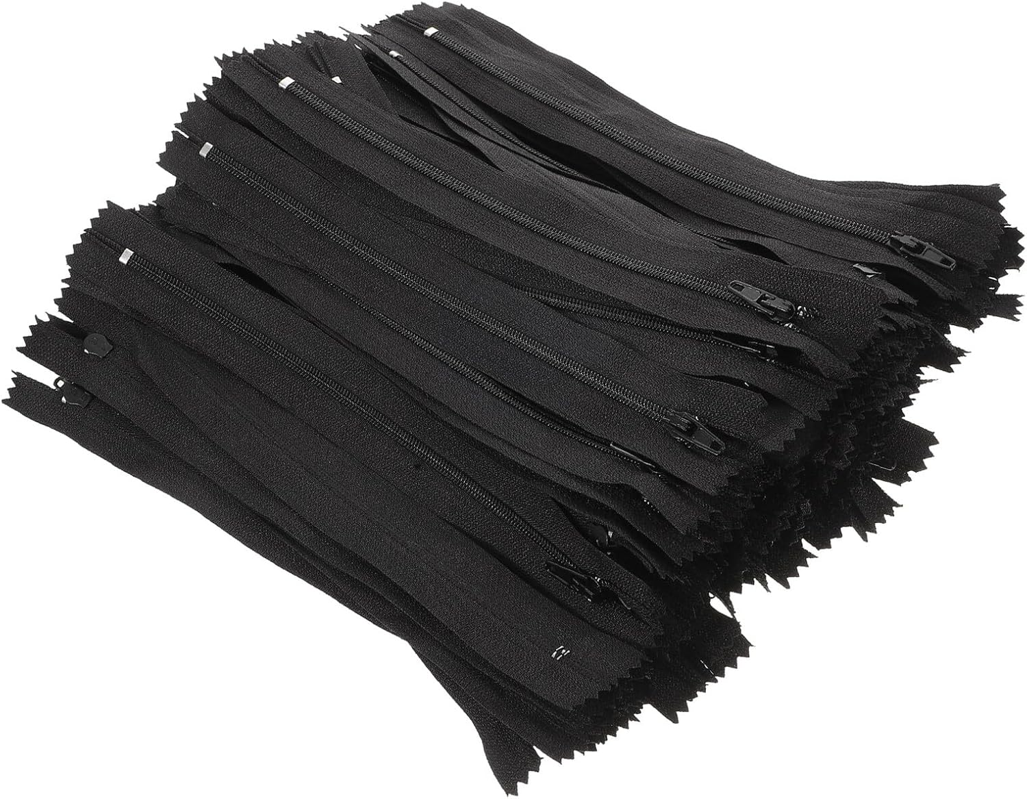 SEWACC 200pcs Black Nylon Self-Locking Invisible Zipper 20cm for Clothing Sewing Garment Craft Dress Pants Tailoring Supplies