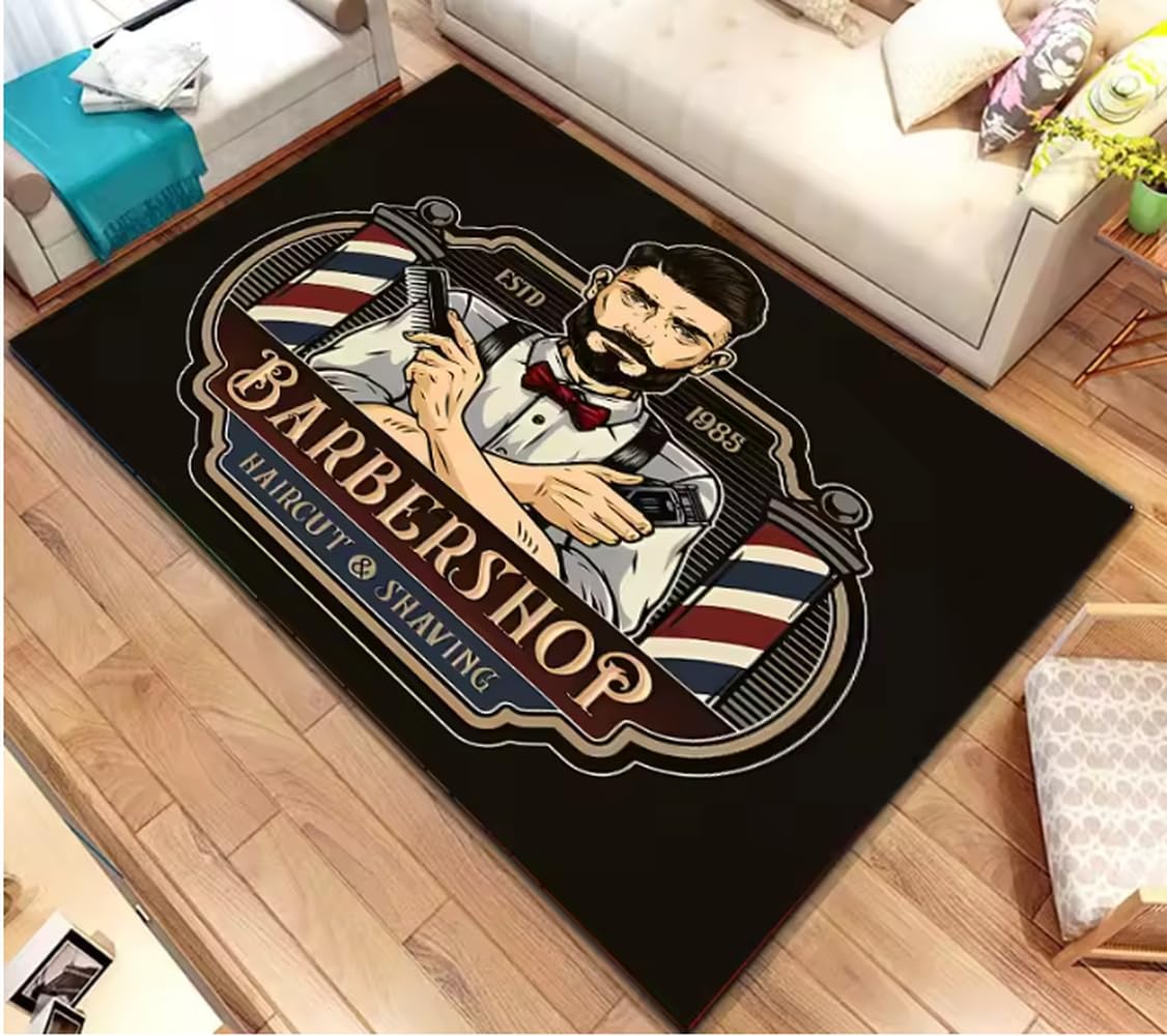 Tapis de salon de coiffure rétro pour décorer votre cuisine ou chambre 80x120cm