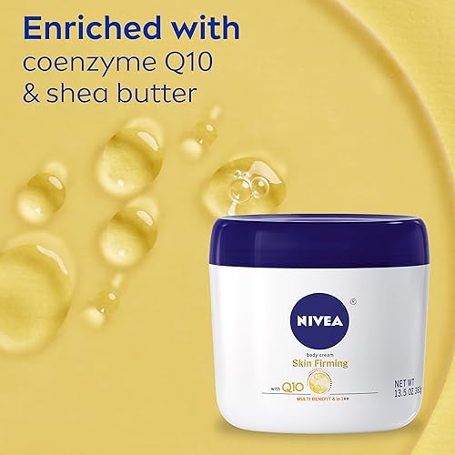 Miniatura 5 de NIVEA Skin Firming Q10 Crema corporal 4 en 1 hidratante corporal con aroma fresco, crema reafirmante para la piel enriquecida con Q10, tarro de 13.5