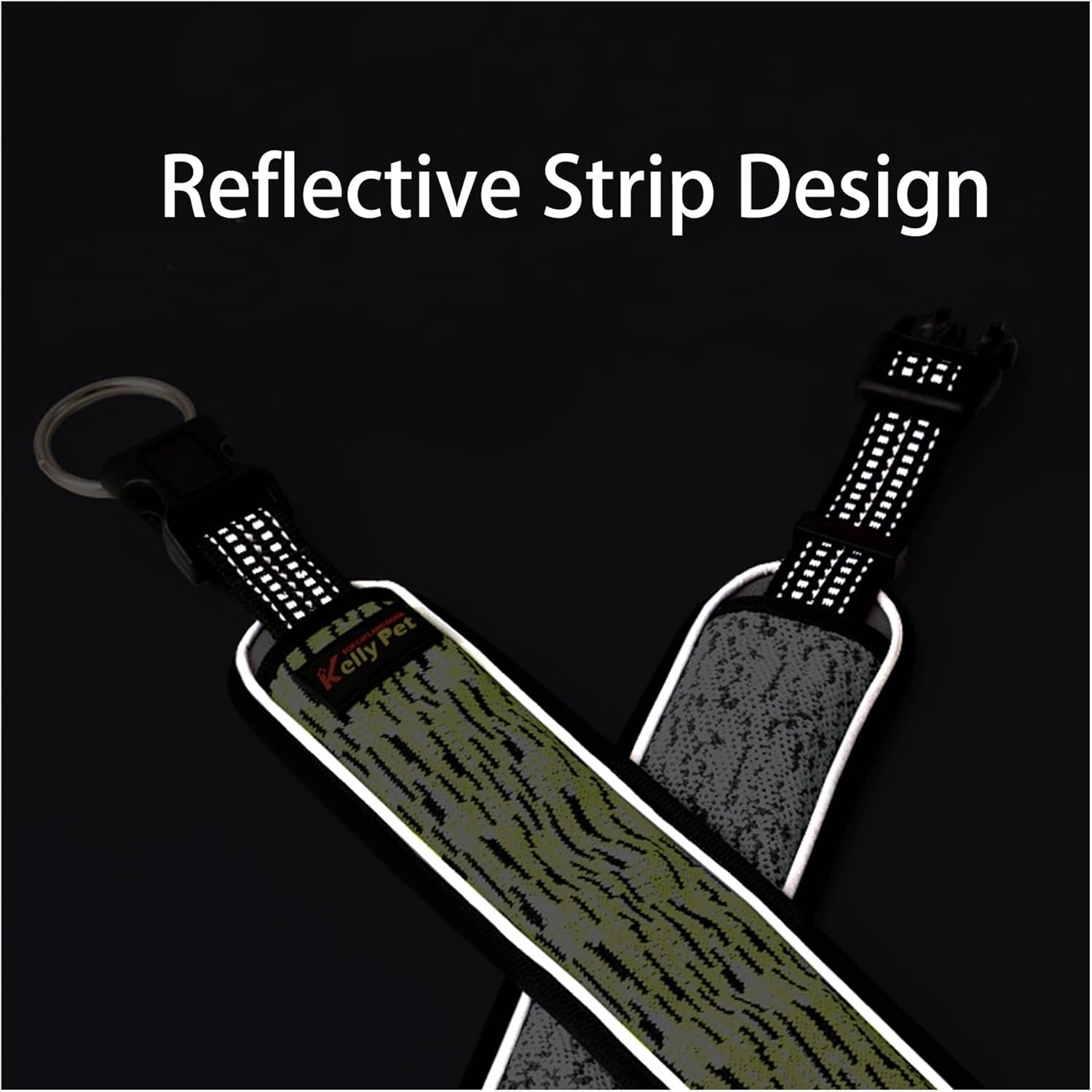 Reflective Dog Collar Breathable Adjustable Nylon Pet Collar for Small Medium Large Dogs Puppy Pug Walking Training(E,750ml)
