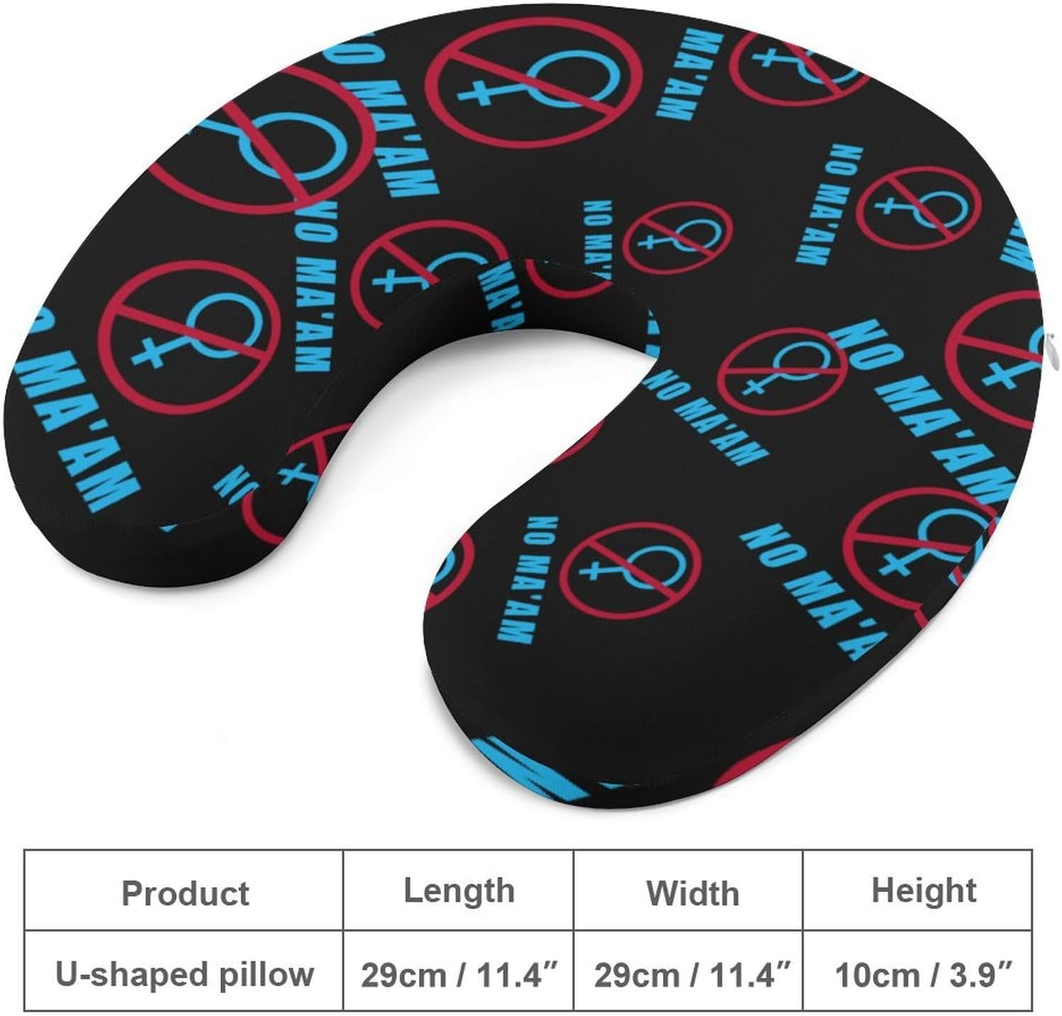 NO MA'AM Travel Pillow U Shape Neck Pillow Washable Pillowcase for Sleeping Chair