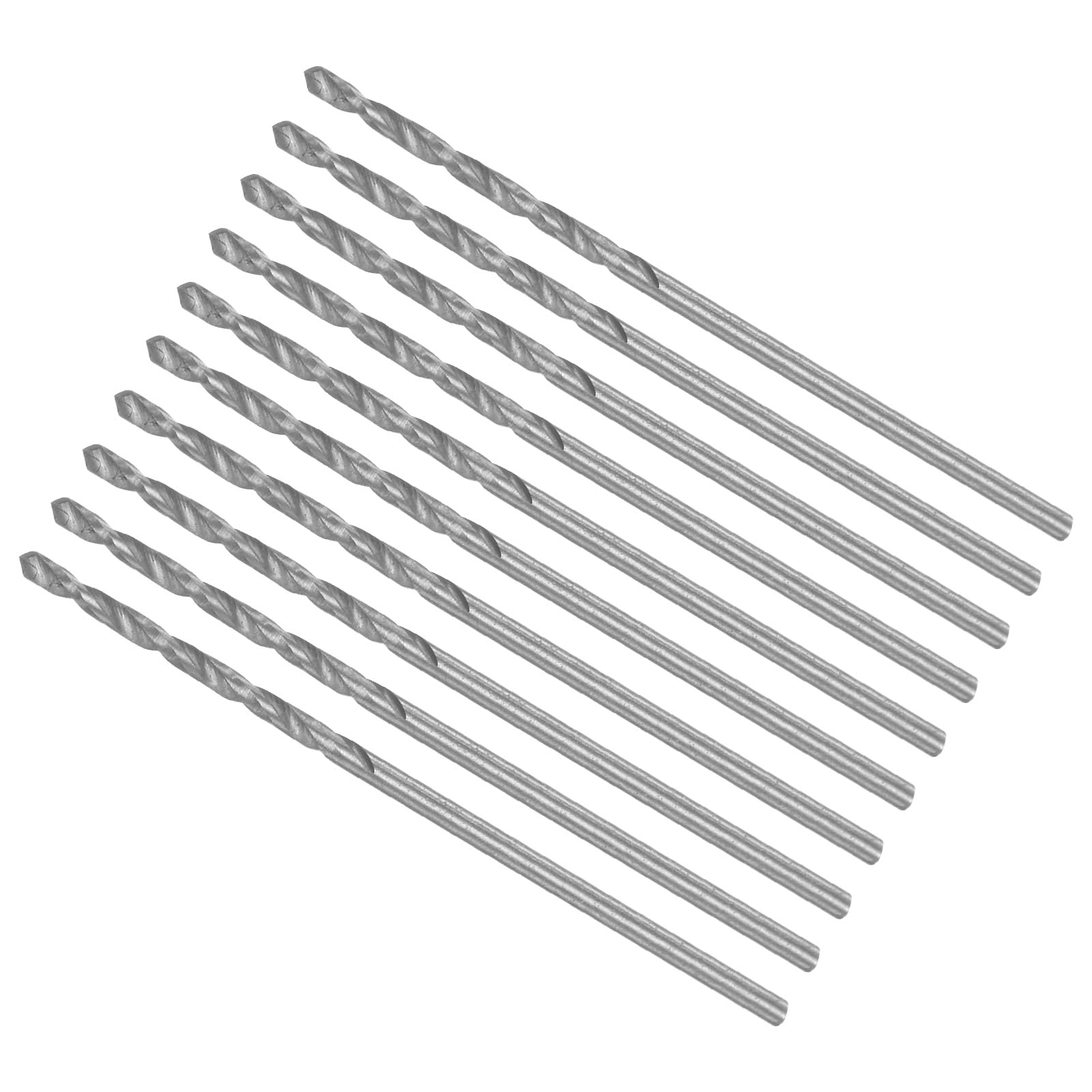 CoCud Micro Drill Bits, 1.15mm Drill Diameter 36mm Total Length, 6542 High Speed Steel Fully Ground Twist Drill Bit - (Applications: for Copper Metal Wood), 10-Pieces
