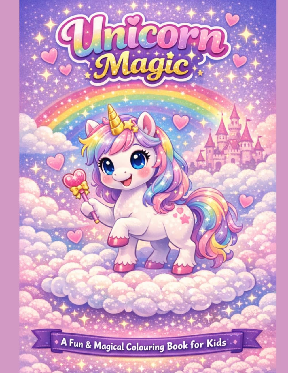 Unicorn Magic: Simple and cute Unicorn colouring pages for ages 3-8. easy design for creative fun