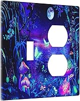 Vista 51 de Placa de pared de tortugas marinas, hierba oceánica, medusas, peces y algas marinas, placa de pared de doble palanca, cubierta de interruptor de luz