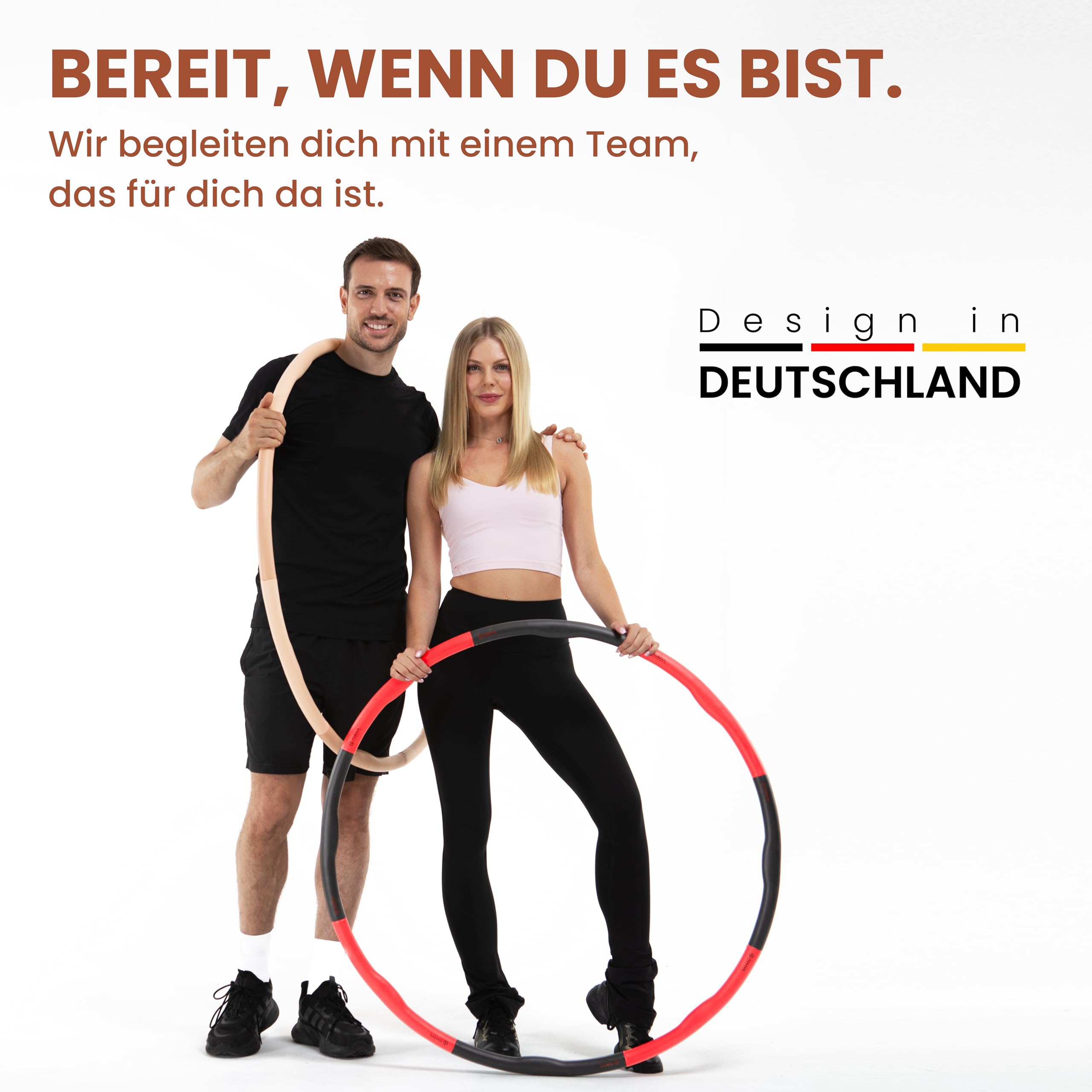 KIANA SPORTS Hula Hoop Reifen Erwachsene [1,2 kg] - Stabiler Hoola Hoop aus Deutscher Entwicklung - Fitnessreifen zum Abnehmen - Gymnastikreifen mit Wellen inkl. Tasche und Übungsplan