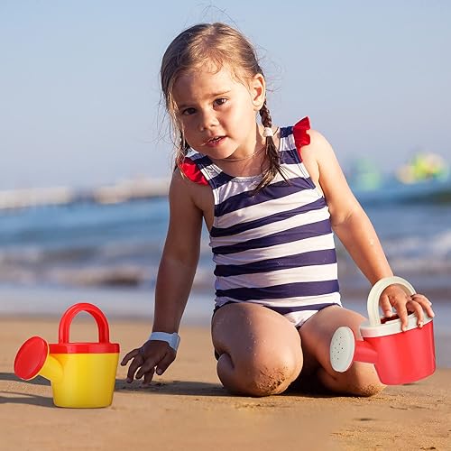 Miniatura 7 de 12 piezas de regadera juguetes de playa regadera pequeña de plástico con asas pequeña olla de riego para jugar juguetes de arena para niñas y niños