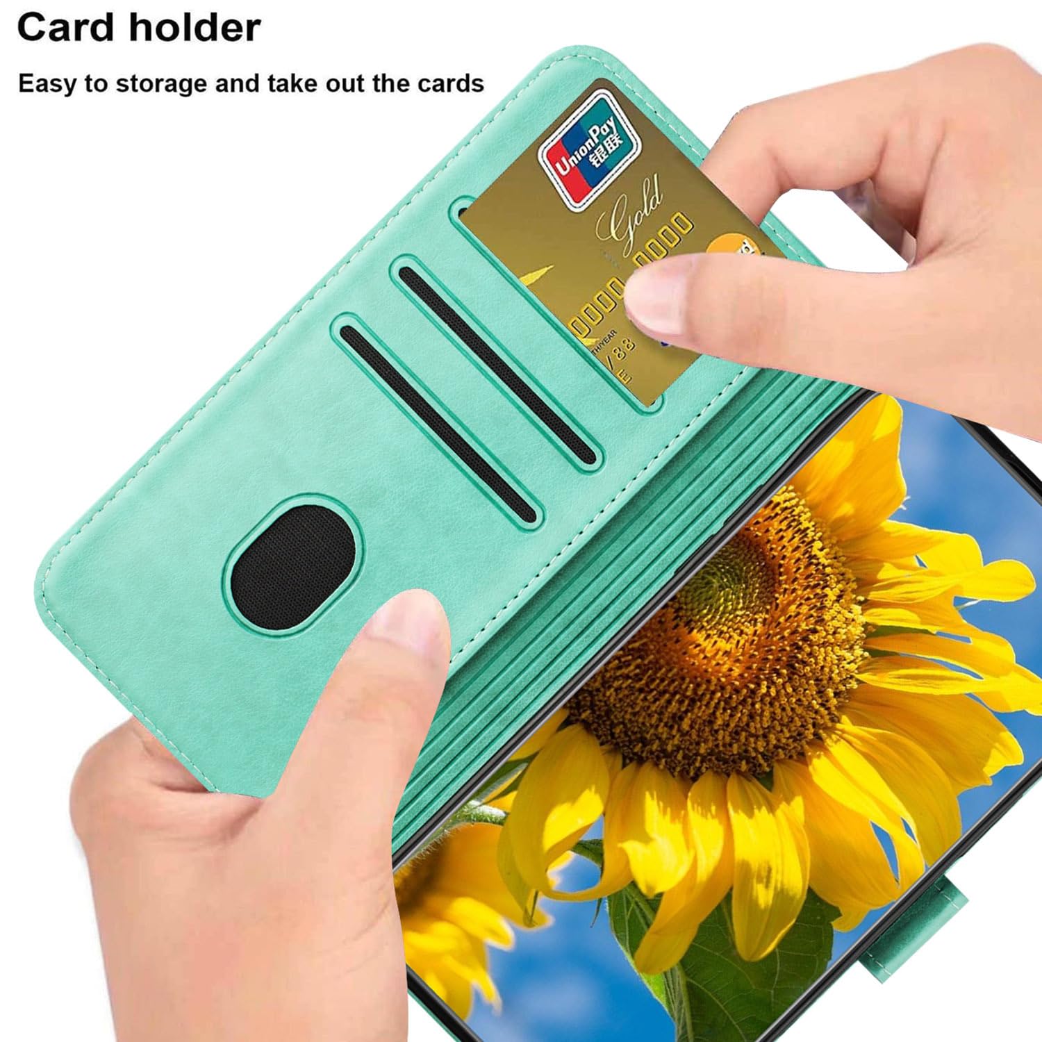 Custodia IPhone 15 Pro Max Magnetica In PU Pelle, Cover Portafoglio Con Slot Carte E Supporto, Verde - 3