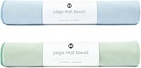 STINC Suede Microfiber Yoga Mat Towels 2-Pack, Quick-Dry Absorbent for Hot Yoga, Pilates & Gym - 26.5x72 Inch Blue & Sage Green