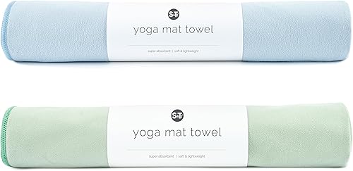 Miniatura 9 de S&T INC. Toalla de microfibra para esterilla de yoga, toalla de secado rápido, suave y absorbente para gimnasio, pilates y esterilla de yoga Verde