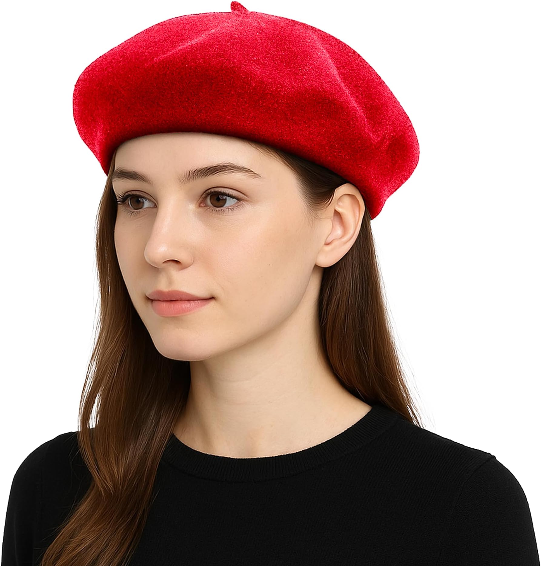 Women’s French Wool Beret – Elegant Parisian Style Warm Beanie Cap – Soft Stretchable Winter & Fall Hat for Girls & Women – Lightweight, Fashionable