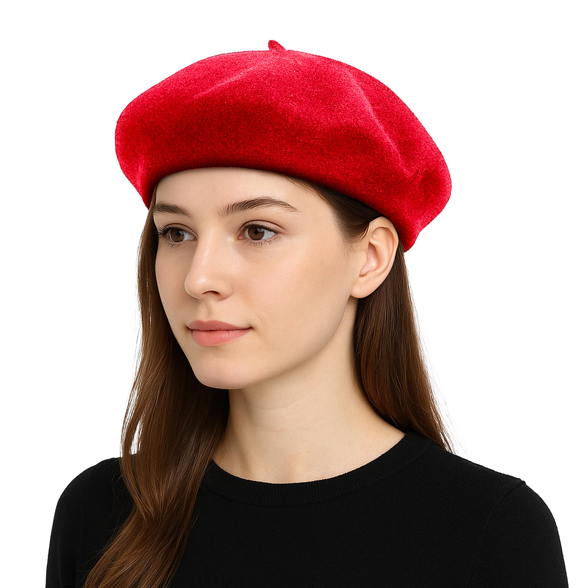 Women’s French Wool Beret – Elegant Parisian Style Warm Beanie Cap – Soft Stretchable Winter & Fall Hat for Girls & Women – Lightweight, Fashionable