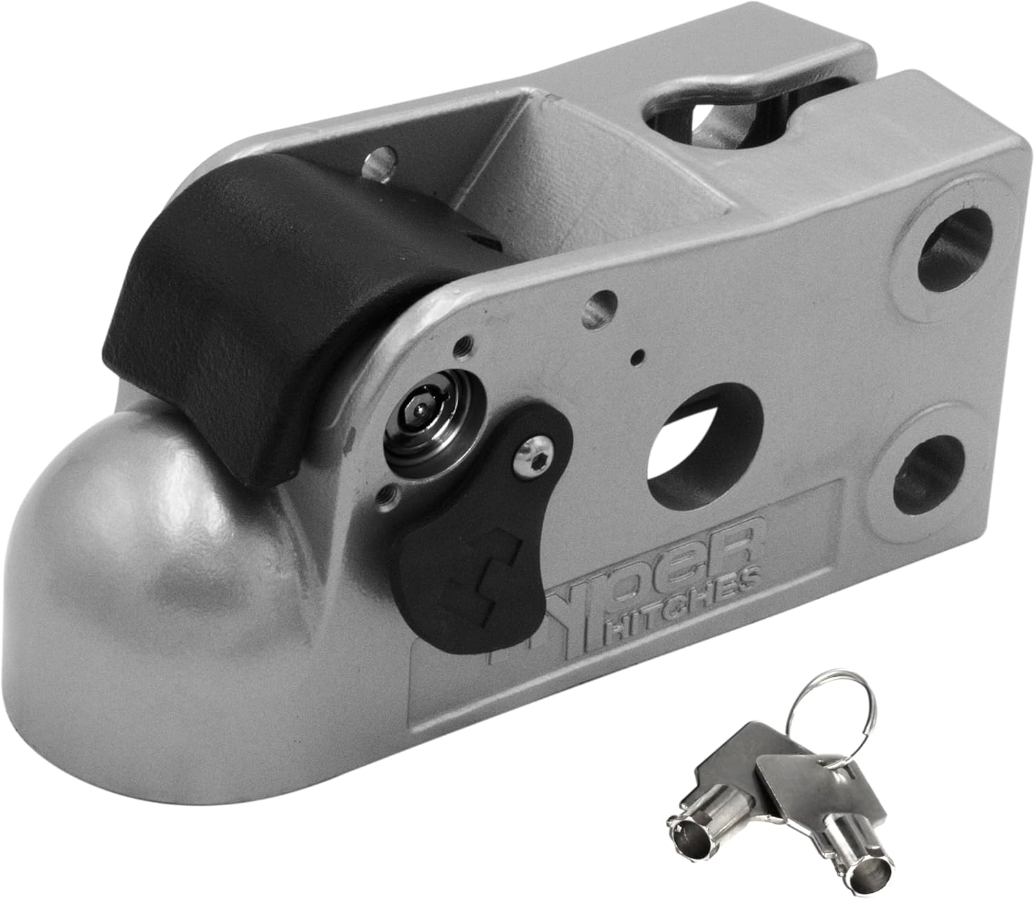 2-5/16" Trailer Coupler with Integrated Lock – 21,000 lb GTW Capacity, 2,000 lb Tongue Weight – Heavy Duty Iron Construction, Powder Coated
