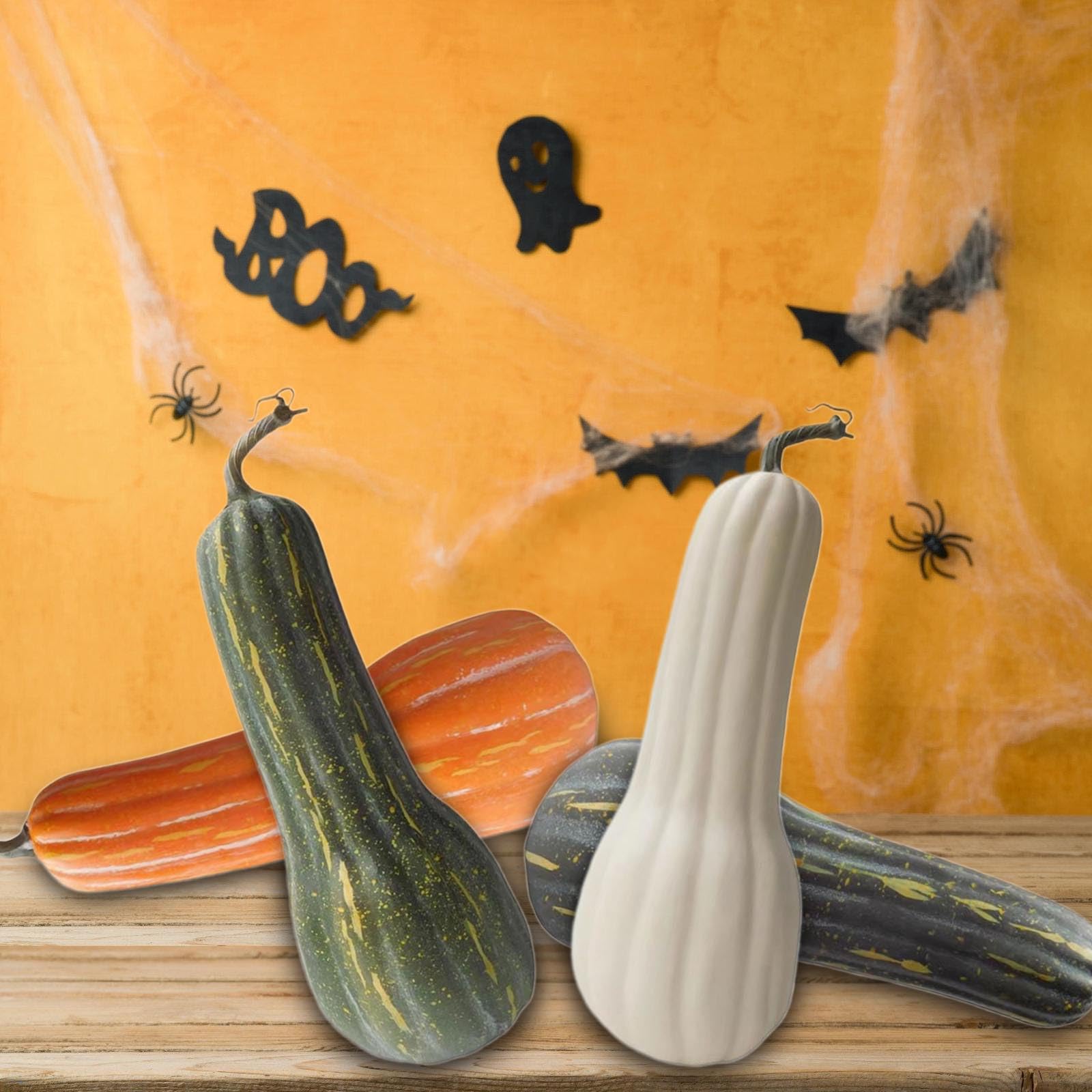 Zucche Artificiali Realistiche zucche Lunghe finte in Schiuma per l ' Esposizione cestini Puntelli fotografici Decorazioni per Ringraziamento Zucca Artificiale