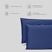 Vista 3 de Fabdreams - Juego de sábanas de algodón 100% orgánico, tejido de percal, 4 piezas, 300 hilos, certificado GOTS, transpirable, fresco, acabado