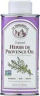 La Tourangelle Herbs De Provence Infused Sunflower Oil, High-Oleic Oil for Cooking, Vinaigrettes & Dipping Sauces, 8.45 Fl Oz