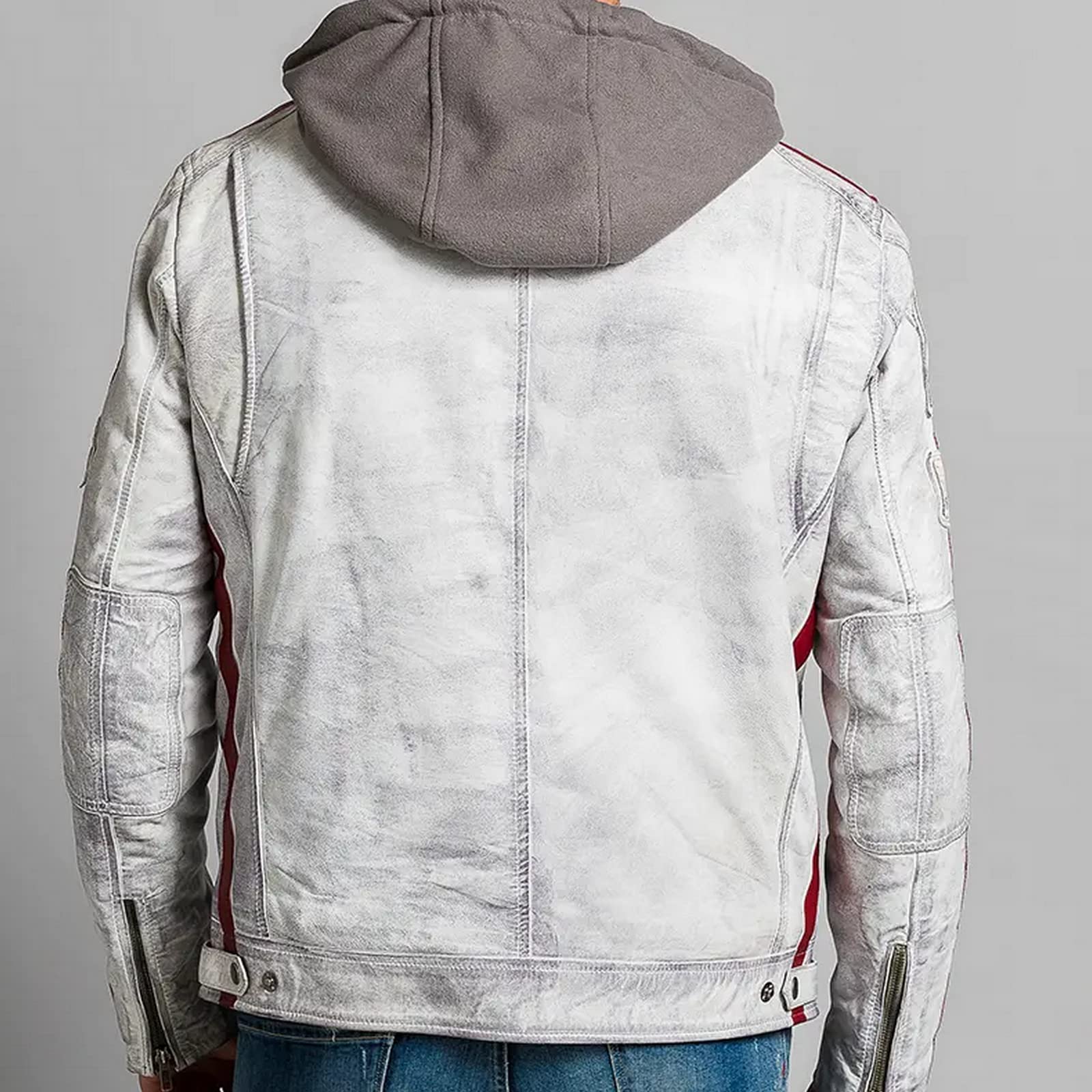 URBAN 5884 Giacca Moto Uomo in Pelle con Protezioni Per Schiena, Spalle e Gomiti Omologate CE