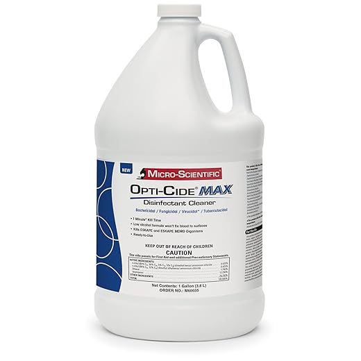 Micro-Scientific-M60035 Opti-Cide Max, Disinfectant Cleaner and Sanitizer, Use on Glass, Metal, Plexiglas, Formica, Powder-Coated Surfaces, and More, 1 Gallon Container