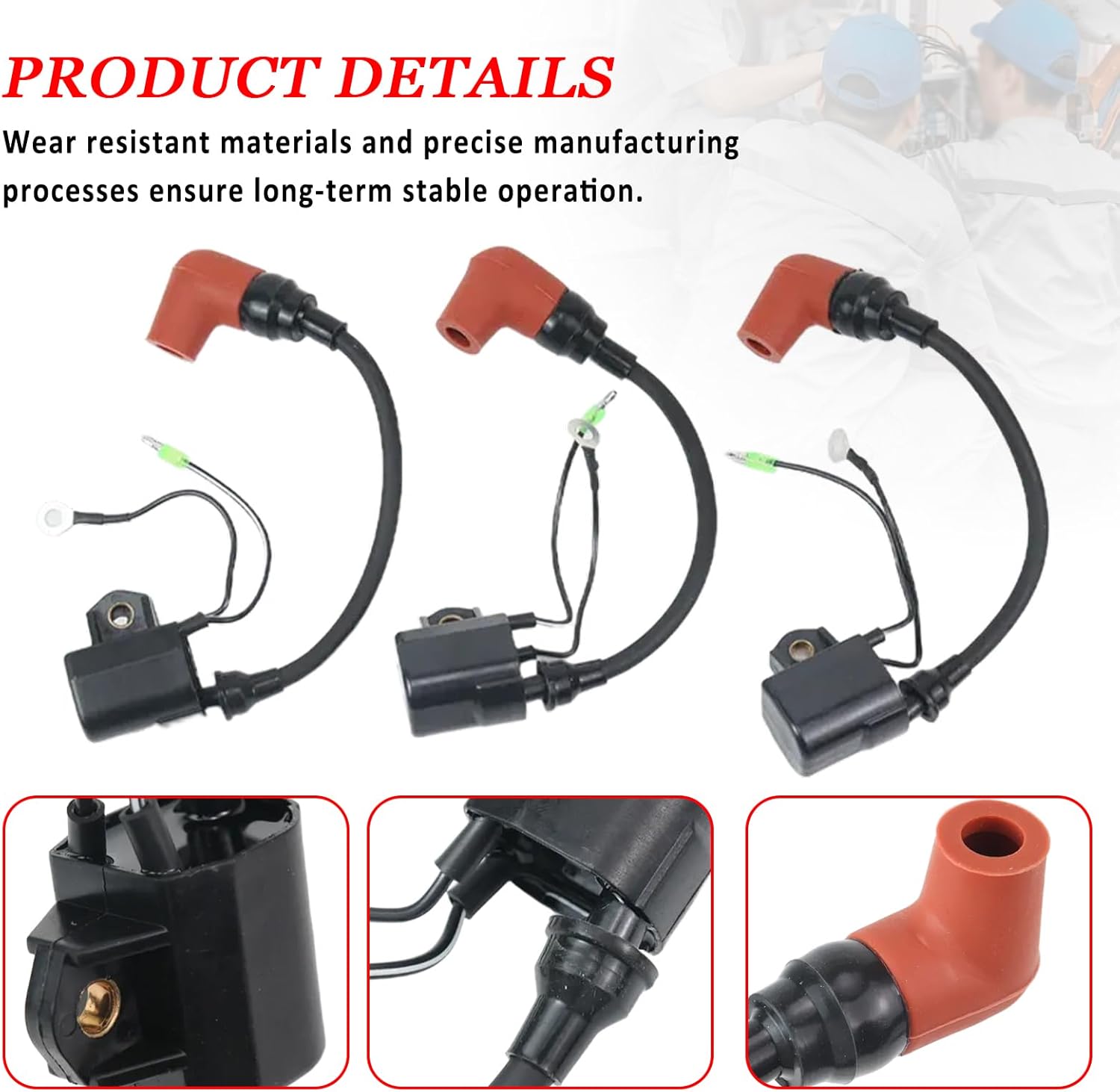 697-85570-00 6H2-85570-00 3PCS Ignition Coil with 2 Stroke Assembly for Yamaha Outboard 55HP 60HP 70HP 75HP 80HP 90HP for B90 B90TLRV B90TLRW C55 C55ELRT C55TLRT C60 1995-2024