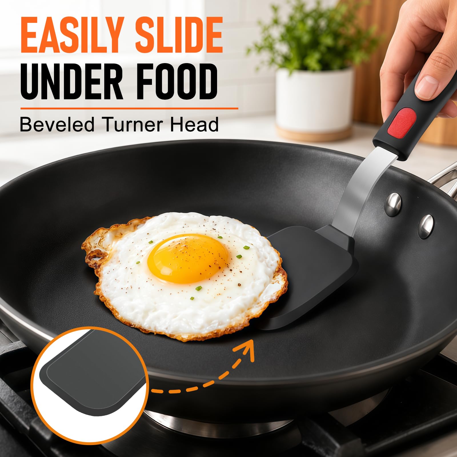 Silicone Spatula Set - Heat Resistant Kitchen Utensils -4